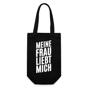 Meine Frau Liebt Mich - Geschenkbeutel für Flaschen - Schwarz - Vorne