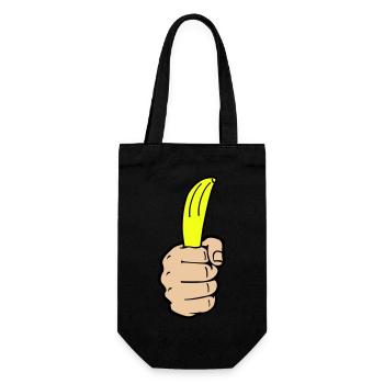 Banane à la main - Sac à bouteille - noir - Devant