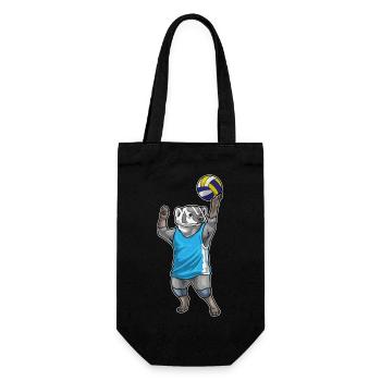 Dachs Volleyballspieler Volleyball - Geschenkbeutel für Flaschen - Schwarz - Vorne