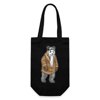 Panda Pilot Pilotenmütze - Geschenkbeutel für Flaschen - Schwarz - Vorne