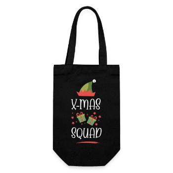 X-Mas Squad - Gift Bag for Bottles - black - Front