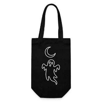 Moonlight Ghost Line Art - Gift Bag for Bottles - black - Front