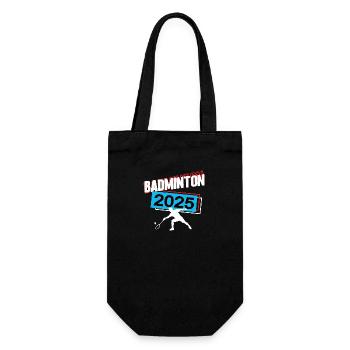 Badminton 2025 Badmintoner Badmintonspieler Spiel - Geschenkbeutel für Flaschen - Schwarz - Vorne