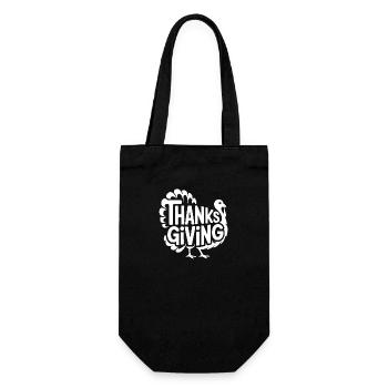 Thanksgiving Türkei - Cooles Vintage Comic Logo - Geschenkbeutel für Flaschen - Schwarz - Vorne