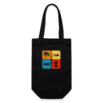 MTB mountain biker bike chain retro dirtbike - Gift Bag for Bottles - black - Front