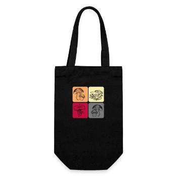 Pilze Pilzkenner Pilzzeit Pilzsammler - Geschenkbeutel für Flaschen - Schwarz - Vorne