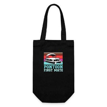 Pontonboot Boot Boote - Geschenkbeutel für Flaschen - Schwarz - Vorne