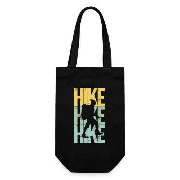 Retro Vintage Outdoors Nature Hike | Camping Park - Gift Bag for Bottles - black - Front