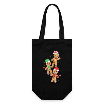 Gingerbread Christmas Gingerbread Man - Gift Bag for Bottles - black - Front