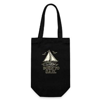 Born to Sail – Abenteuer Segelboot Design Vintage - Geschenkbeutel für Flaschen - Schwarz - Vorne