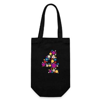 Flowers 4 - Geschenkbeutel für Flaschen - Schwarz - Vorne