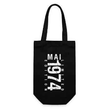 Mai 1974 Mai cadeau anniversaire May 1974 - Sac à bouteille - noir - Devant