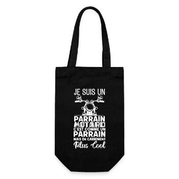 parrain motard Cadeau parrain motard super parrain - Sac à bouteille - noir - Devant