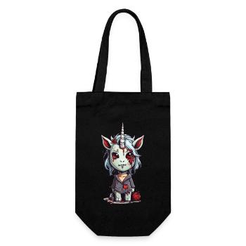 Effrayant Mignon Zombie Licorne Halloween - Sac à bouteille - noir - Devant