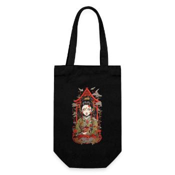 Oni Demon Streetwear Japan Art Style Retro Design - Gift Bag for Bottles - black - Front