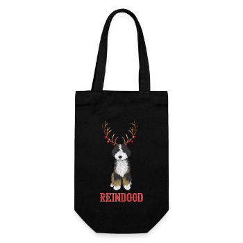 Bernedoodle Dog - Gift Bag for Bottles - black - Front