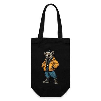 Hyäne Fashion Winter - Geschenkbeutel für Flaschen - Schwarz - Vorne