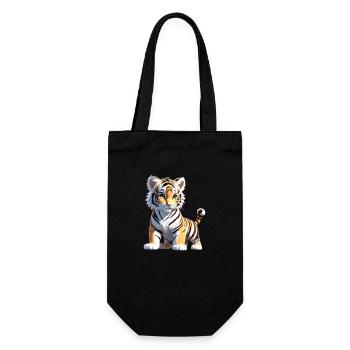 Baby Tiger - Geschenkbeutel für Flaschen - Schwarz - Vorne