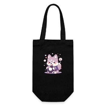 Cute Soccer Dog - Funny Dog Soccer Design - Gift Bag for Bottles - black - Front