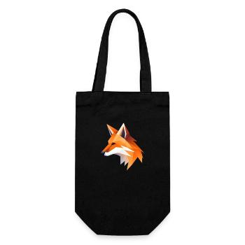 Fuchs Kopf Low Poly Logo Design - Geschenkbeutel für Flaschen - Schwarz - Vorne