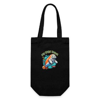Manatee with lots of colorful fish - Gift Bag for Bottles - black - Front