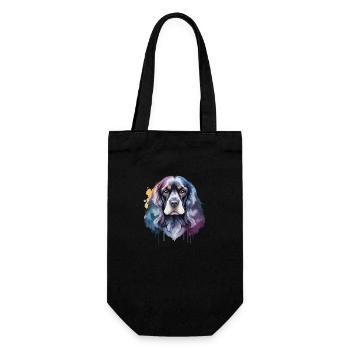 Cocker Spaniel Hund Cool Bunt Niedlich - Geschenkbeutel für Flaschen - Schwarz - Vorne