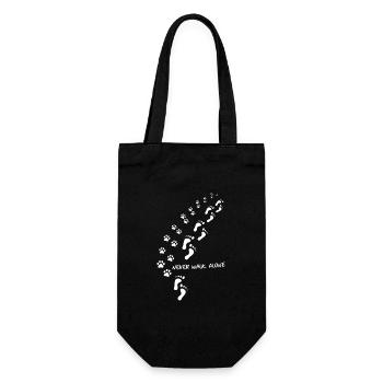 Never Walk Alone - Spuren - Geschenkbeutel für Flaschen - Schwarz - Vorne