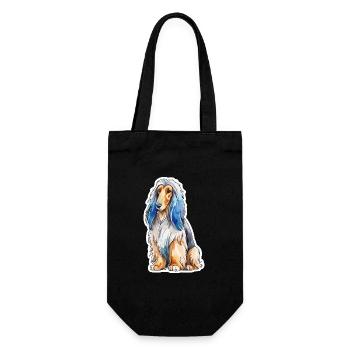 Lévrier afghan aquarelle - Sac à bouteille - noir - Devant