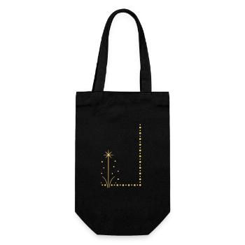 Golden star plant on the edge - Gift Bag for Bottles - black - Front