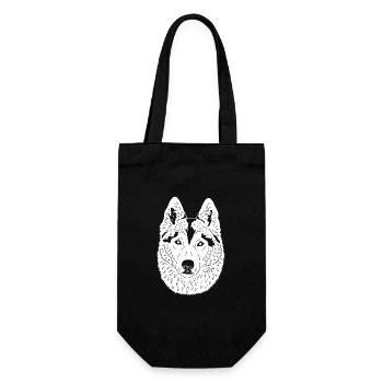 Husky - Geschenkbeutel für Flaschen - Schwarz - Vorne
