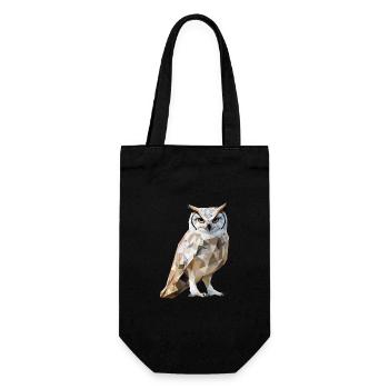 Low Poly Owl – modern design for the smart - Gift Bag for Bottles - black - Front