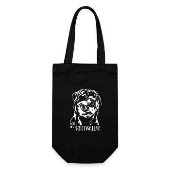 Aimé par un chien rottweiler Rottie Dog Dicton - Sac à bouteille - noir - Devant