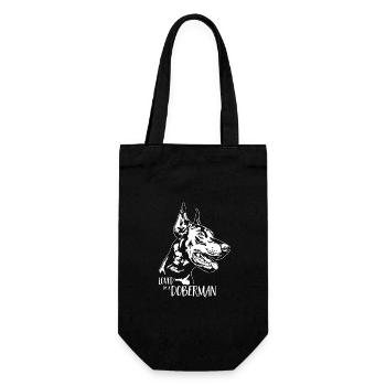 Aimé par un chien Doberman disant Doberman Wilsigns - Sac à bouteille - noir - Devant