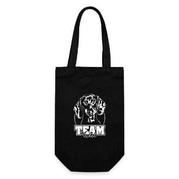 TEAM Teckel Hund Hunde Wilsigns - Geschenkbeutel für Flaschen - Schwarz - Vorne