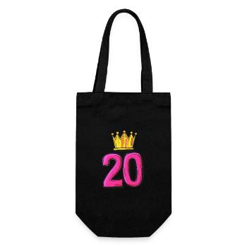 20 Zahl Trikot Krone - Geschenkbeutel für Flaschen - Schwarz - Vorne