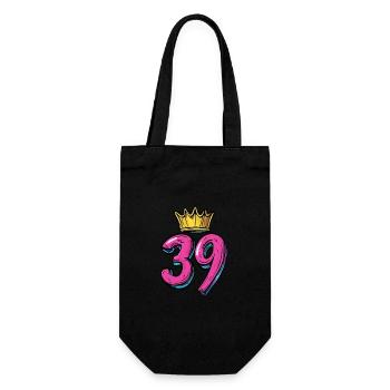 39 Number Jersey Crown - Gift Bag for Bottles - black - Front