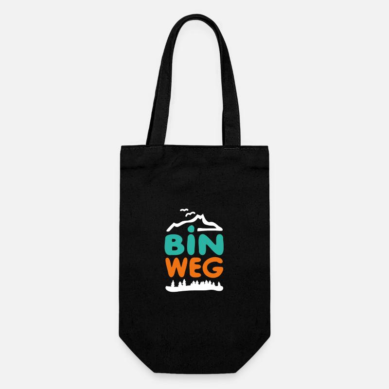 Bin weg (weiss) - Geschenkbeutel für Flaschen - Schwarz