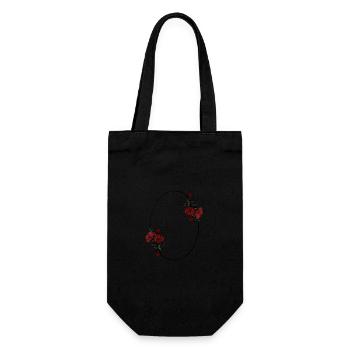 Rosen - Geschenkbeutel für Flaschen - Schwarz - Vorne