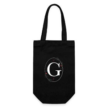 Buchstabe G - Geschenkbeutel für Flaschen - Schwarz - Vorne