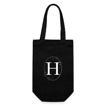 Letter H - Gift Bag for Bottles - black - Front