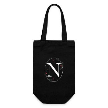 Letter N - Gift Bag for Bottles - black - Front