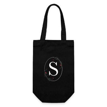 Letter S - Gift Bag for Bottles - black - Front