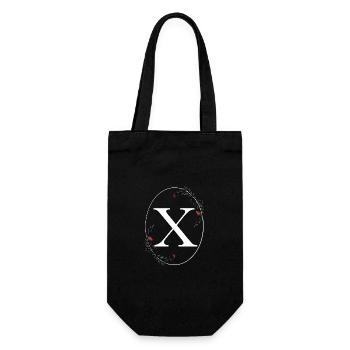 Letter X - Gift Bag for Bottles - black - Front