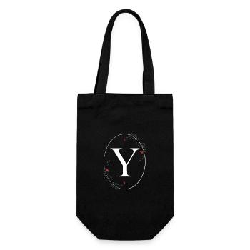 Letter Y - Gift Bag for Bottles - black - Front