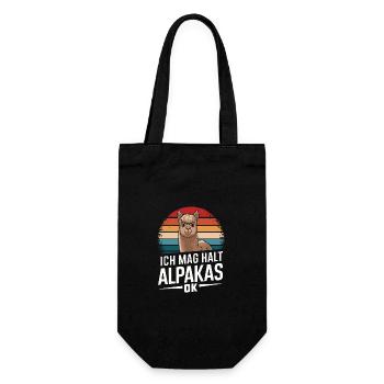 Alpaga lama alpaga animal - Sac à bouteille - noir - Devant
