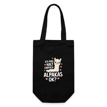 Alpaka Llama - Geschenkbeutel für Flaschen - Schwarz - Vorne