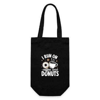 Donut Donuts Süßigkeiten Bagel - Geschenkbeutel für Flaschen - Schwarz - Vorne