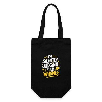 Electrician Electronics Technician Craftsman Profession Saying - Gift Bag for Bottles - black - Front