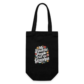Papy Grand-père Famille Fête des pères - Sac à bouteille - noir - Devant