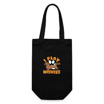 Doxie Dachshund Langhaarhund Wiener Hund - Geschenkbeutel für Flaschen - Schwarz - Vorne